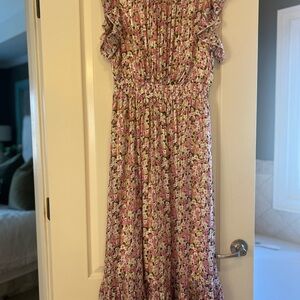 MELLODAY Floral Dress in Pink and White